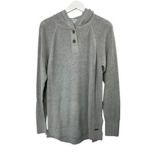 prAna Gray Athletic Milani Long Sleeve Henley Tunic w/ Hood Women's Medium New